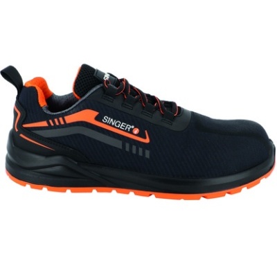 Sapato de segurança SINGER preto e laranja