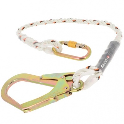 Anzol de segurança com corda trançada e mosquetões metálicos