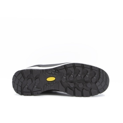 Sola de sapato preta com detalhe amarelo