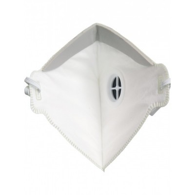 Máscara de proteção respiratória branca com válvula