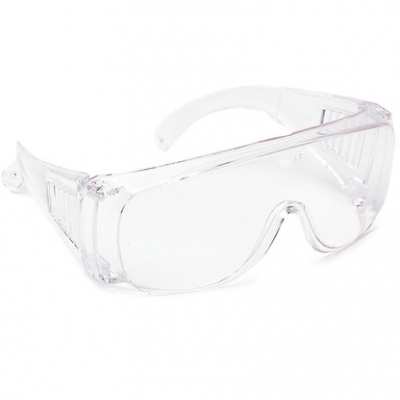 Óculos de proteção transparentes em plástico com lentes grandes