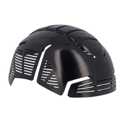 Peça preta de proteção plástica com recortes