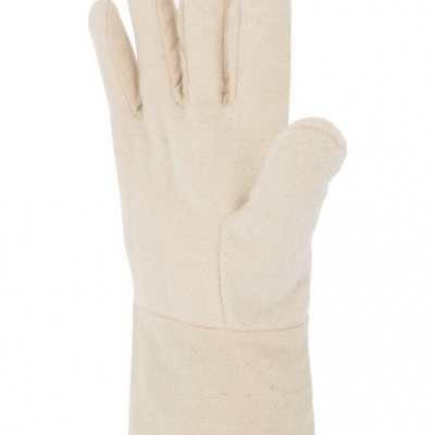 Luva de proteção branca em tecido com punho alongado