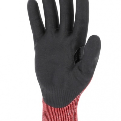 Luva de trabalho preta com punho vermelho