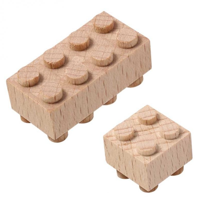 Fab Brix 150 Peças - Master Box Dois blocos de construção de madeira natural sobre fundo branco