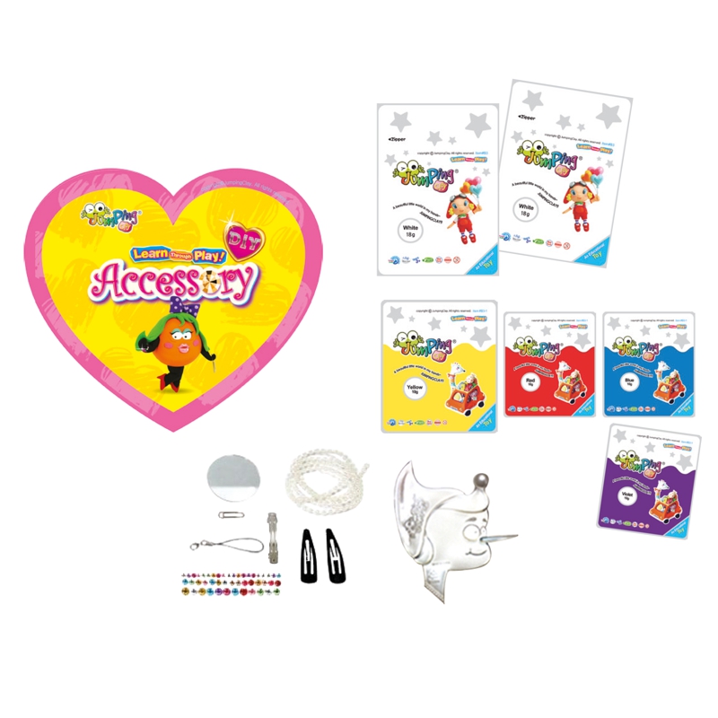 BIJUTERIA - Plasticina JumpingClay e Acessórios Conjunto de acessórios para actividades manuais com vários materiais coloridos e livretos instrutivos.