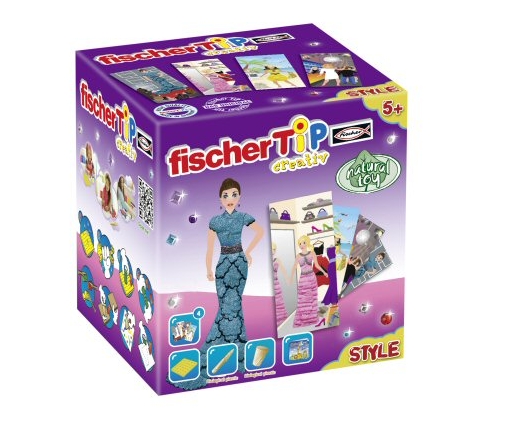 Tip Caixa Style Caixa de brinquedo fischerTIP Plastic para crianças com figuras vestindo vestidos