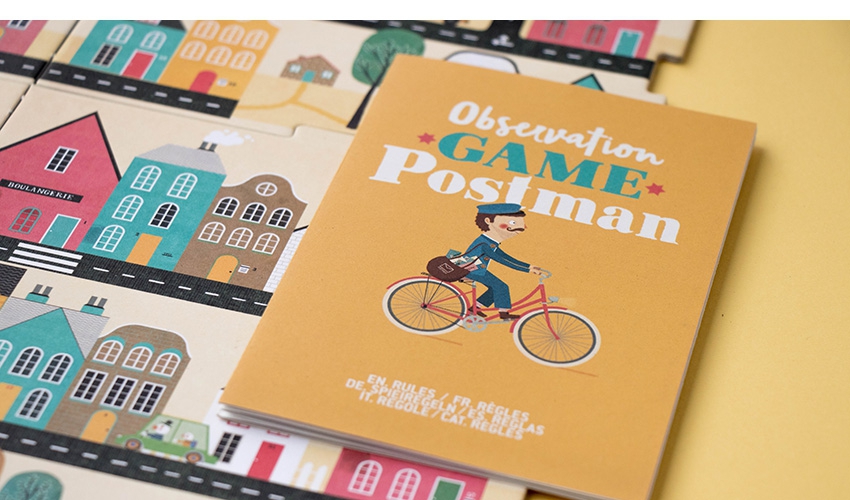 Jogo O Carteiro Jogo de tabuleiro Postman com tabuleiro colorido de casas e estradas