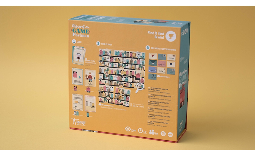 Jogo O Carteiro Caixa de jogo de tabuleiro Ovosdigitais GAME Postais com ilustrações e texto em inglês