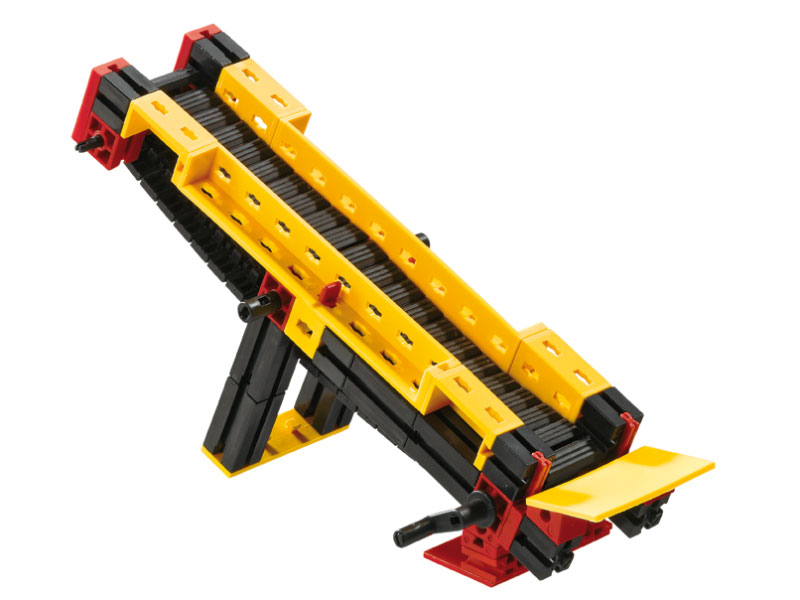 Laboratório Experiências CTEM - Máquinas Simples Equipamento amarelo, preto e vermelho para transporte ou guia de objetos