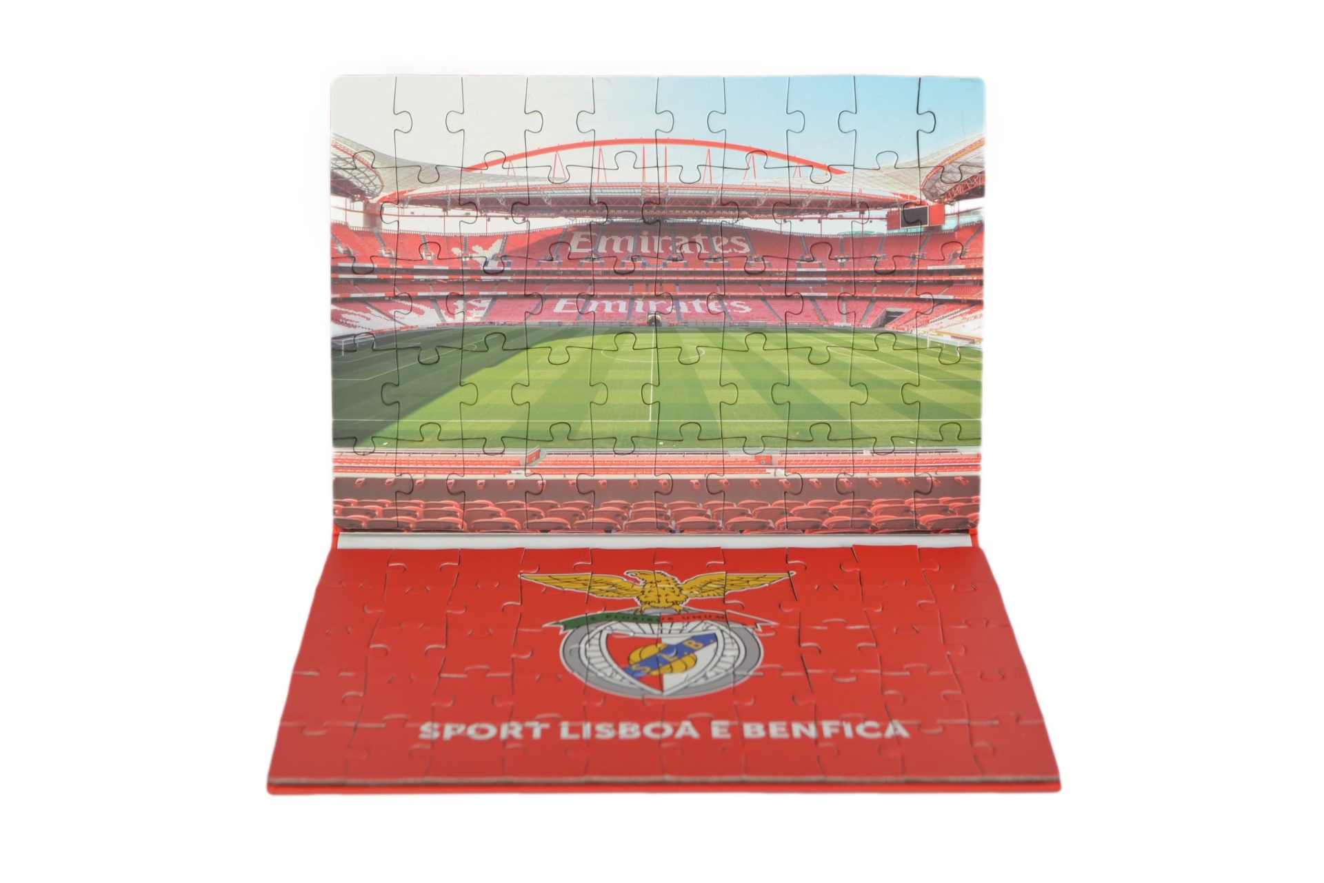Livro Puzzle Magnético Benfica Quebra-cabeças do estádio do Sport Lisboa e Benfica com brasão e texto