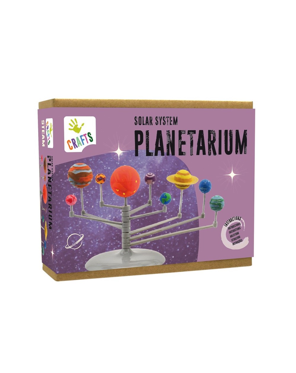 Planetário Sistema Solar Caixa de kit DIY planetário sistema solar lilás com planetas coloridos