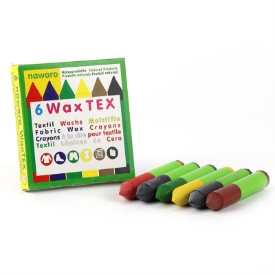 Lápis de Cera para Tecido 6 Cores Caixa de lápis de cera para tecido 6 Wax TEX com seis cores e embalagem colorida