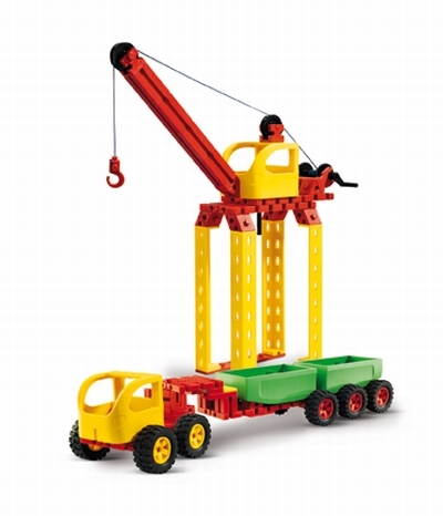 Jumbo Starter - Set de Construção Junior Fischertechnik veículo de brinquedo com camião e grua de plástico colorido