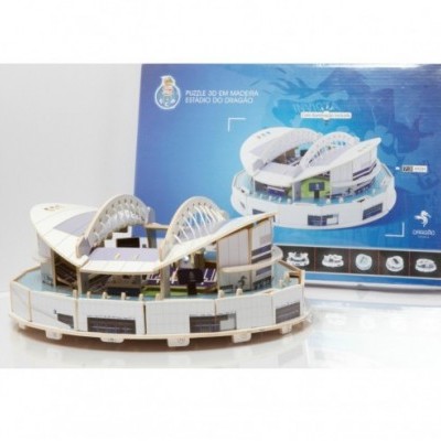 Miniatura do Estádio do Dragão com embalagem azul ao fundo