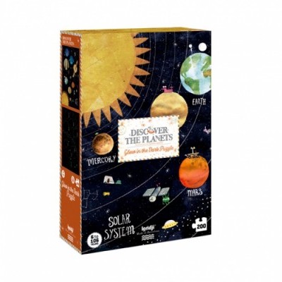 Caixa de jogo Discover the Planets com imagens dos planetas e Sol