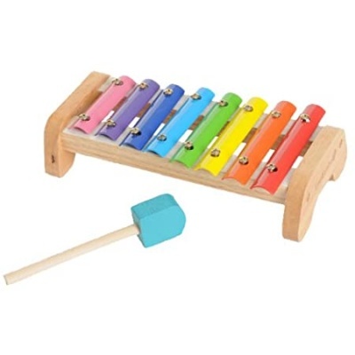 Xilofone infantil colorido com baqueta