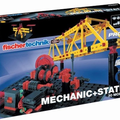 Caixa de set de construção fischertechnik PROFI MECHANIC+STATIC para 30 modelos