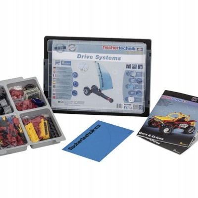 Kit de construção Drive Systems da fischertechnik com peças coloridas e manual