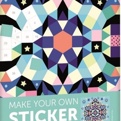 Capa de produto com padrão mandala geométrico colorido e texto promocional