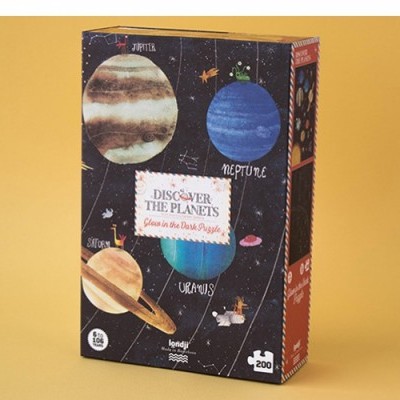 Caixa de puzzle temática dos planetas Júpiter, Netuno e Urano