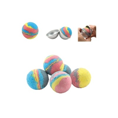 Bolas coloridas texturizadas e forma metálica para moldar.