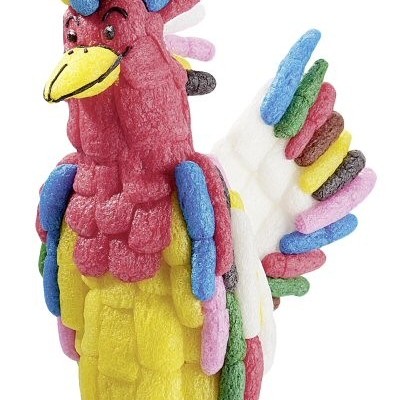 Figura decorativa de pássaro colorido com textura detalhada