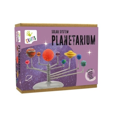 Caixa de kit DIY planetário sistema solar lilás com planetas coloridos