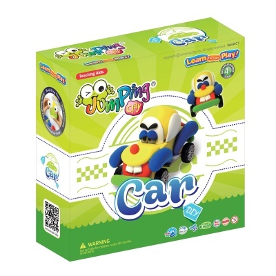 Caixa verde de brinquedo educativo para montar carro em argila Zoos JumpDing Clay