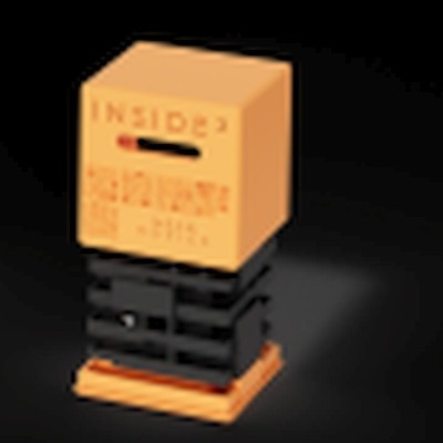 Carimbo amarelo e preto com texto INSIDE?