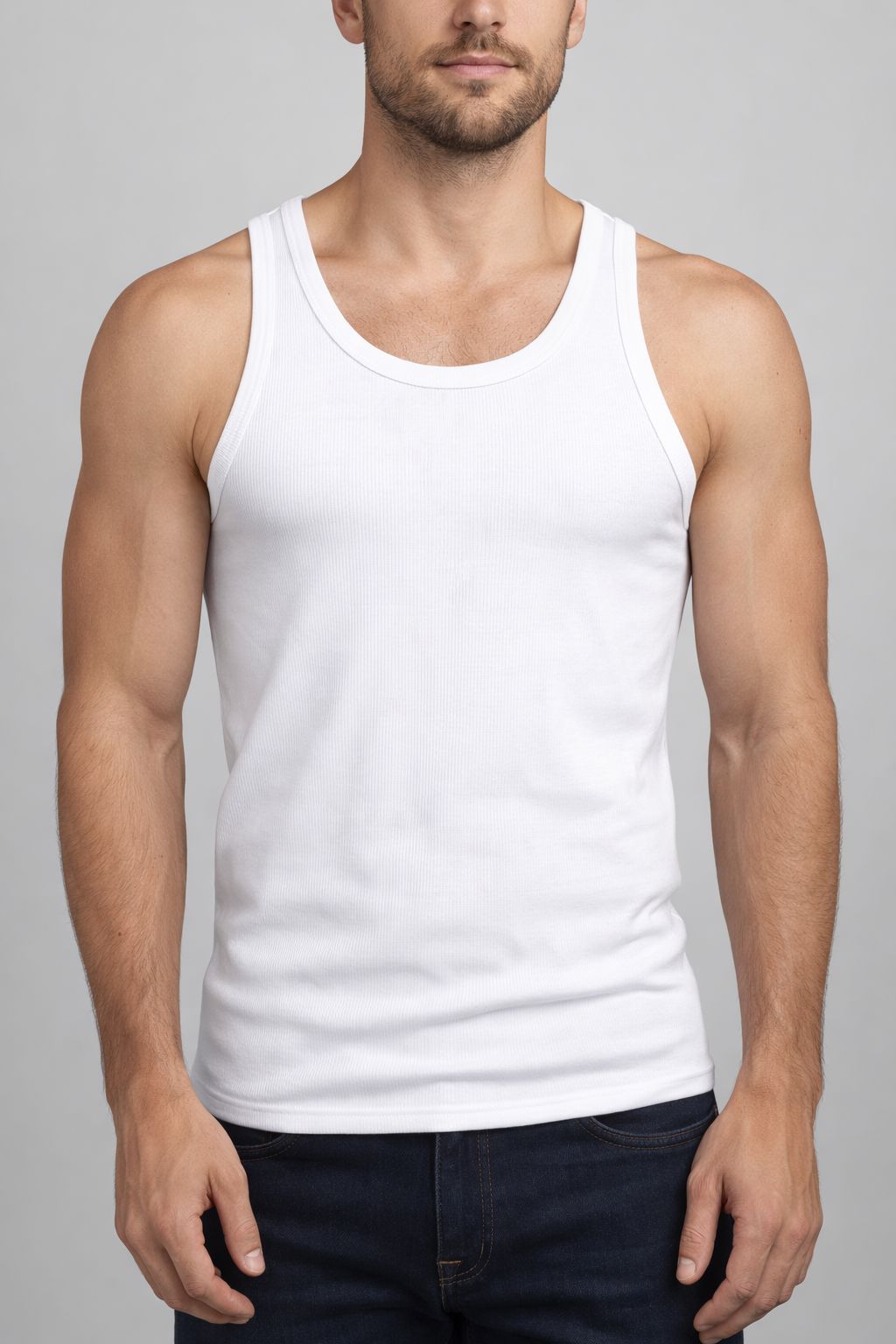 Camisola interior masculina branca sem mangas