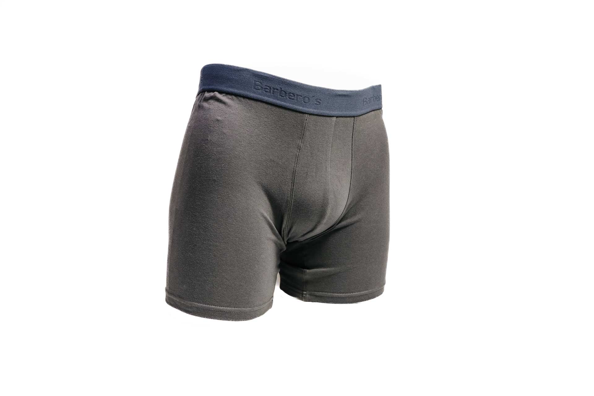 Cuecas boxers cinzentas com cintura azul escura