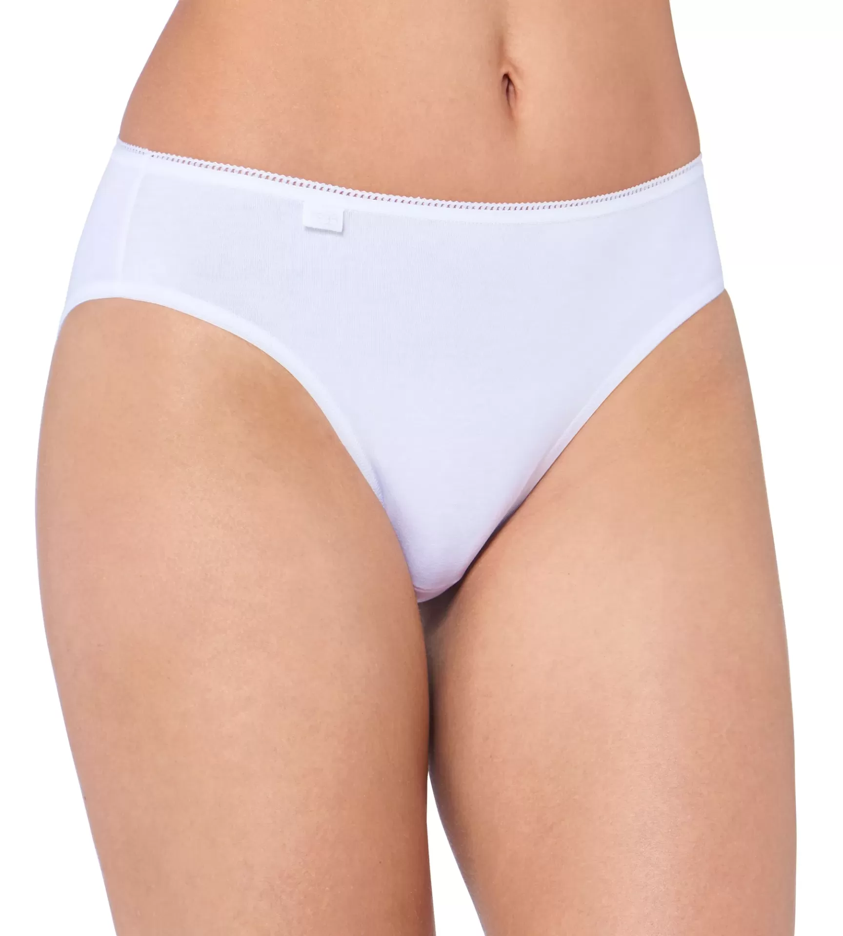 Cueca feminina branca lisa com laço