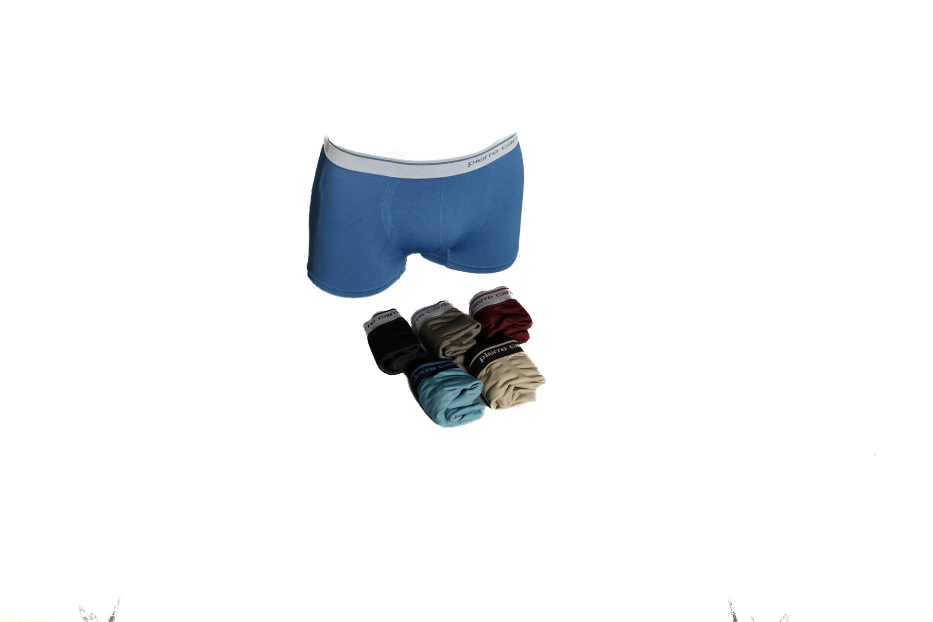 Cuecas boxer masculinas coloridas com cós elástico branco