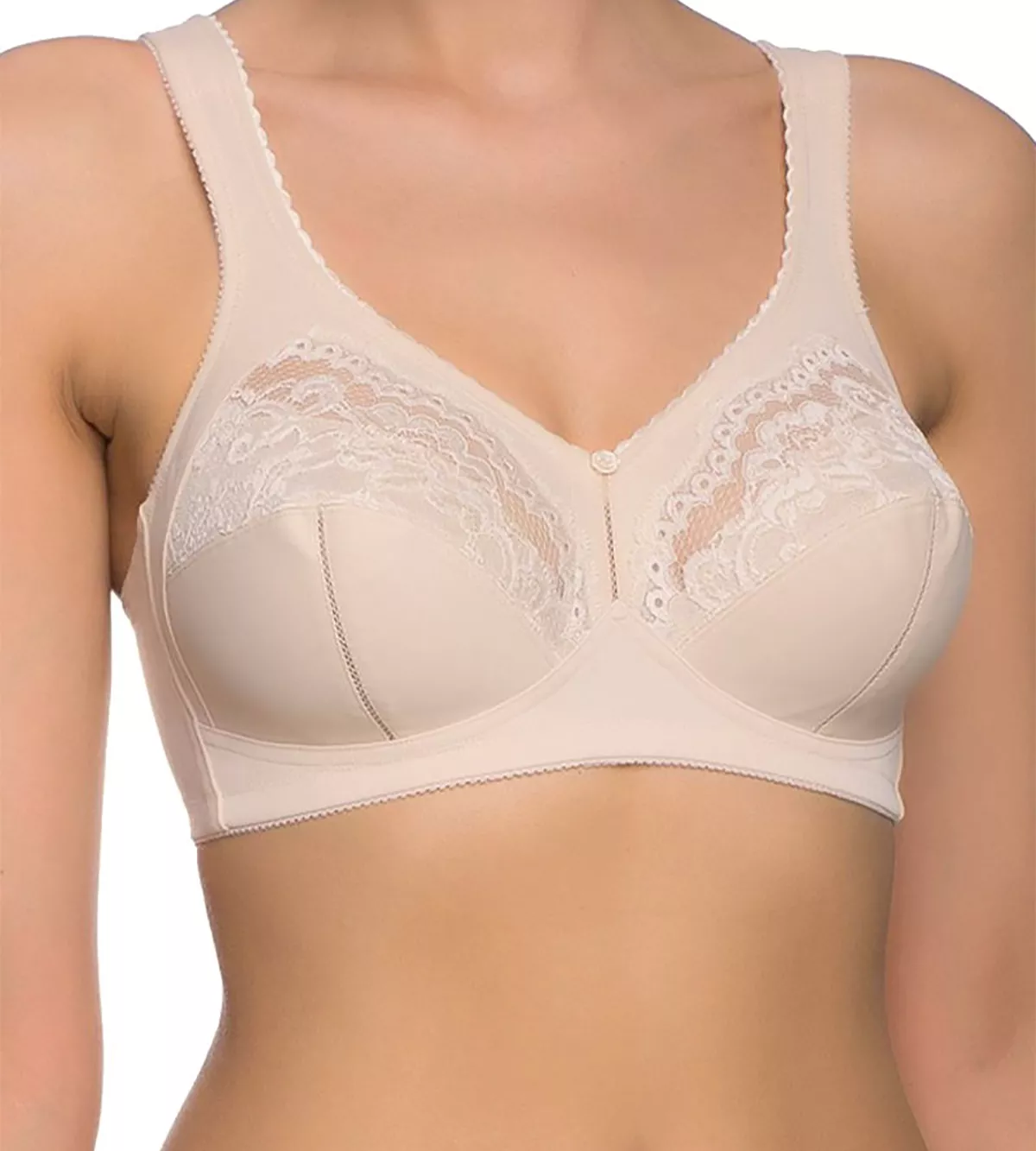 Soutien bege claro com renda e alças largas