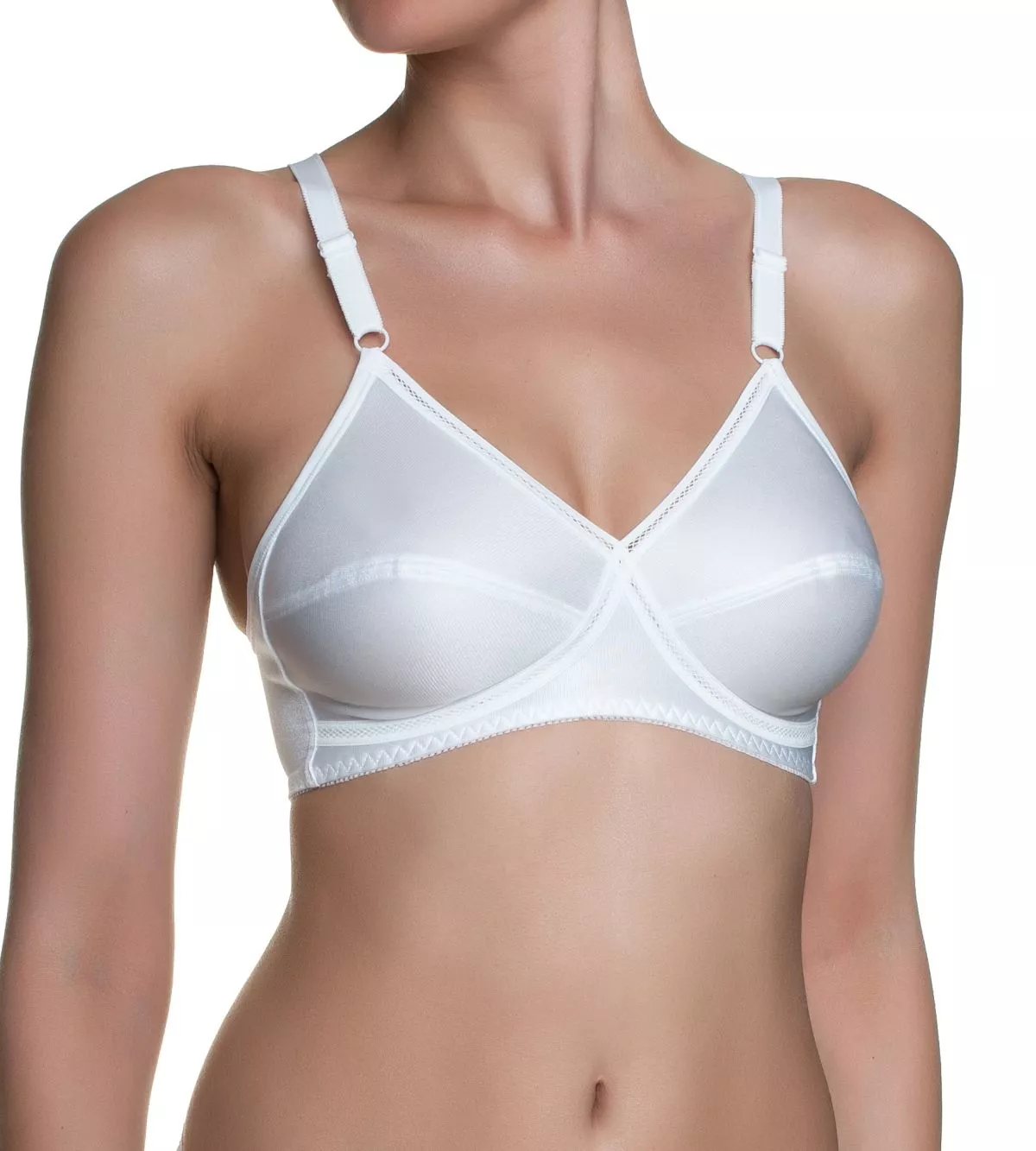 Soutien branco feminino sem aro com alças ajustáveis