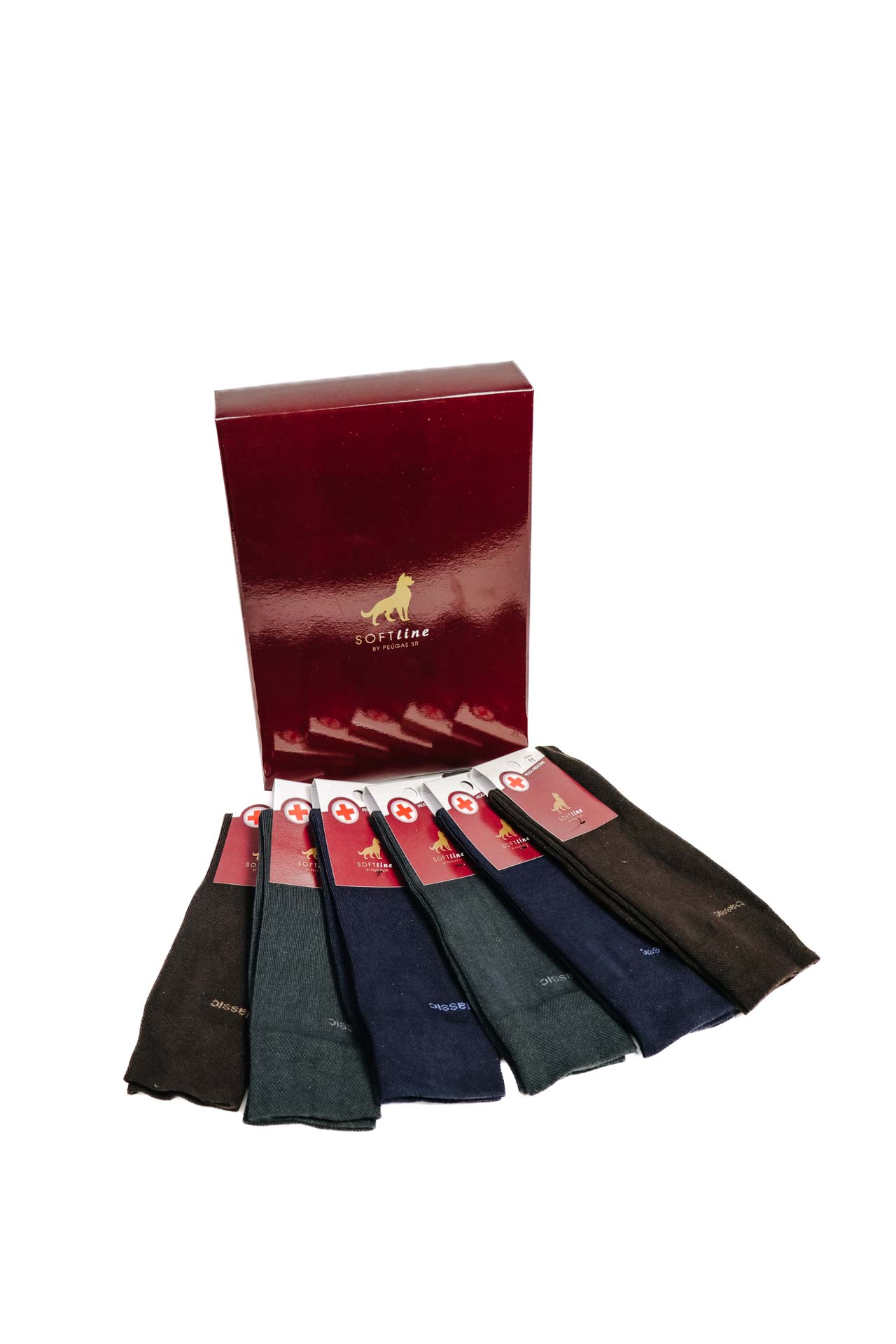 Conjunto de meias masculinas em diversas cores com embalagem vermelha OFFLINE OF MILANO