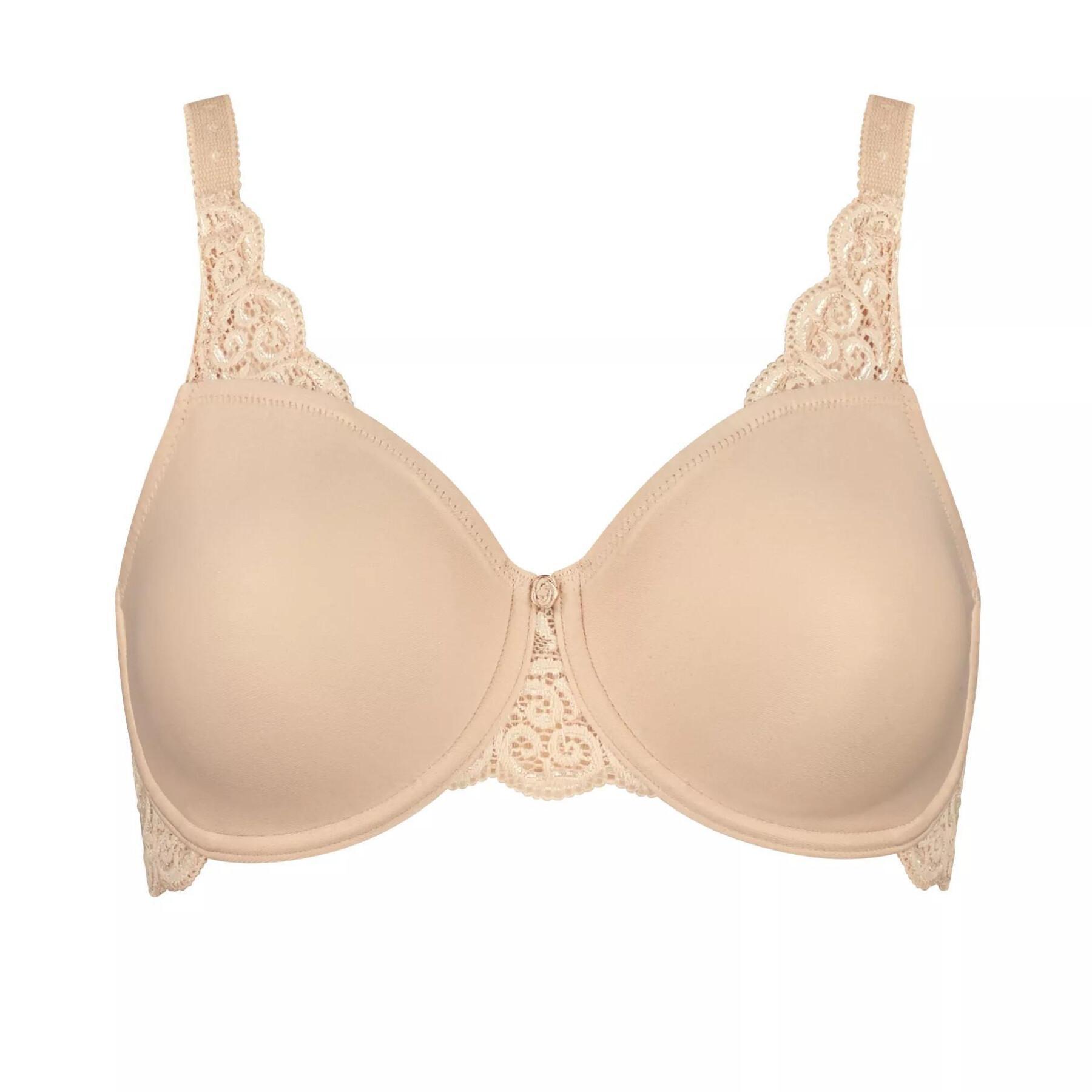 Sutiã bege com renda nas alças e entre as copas