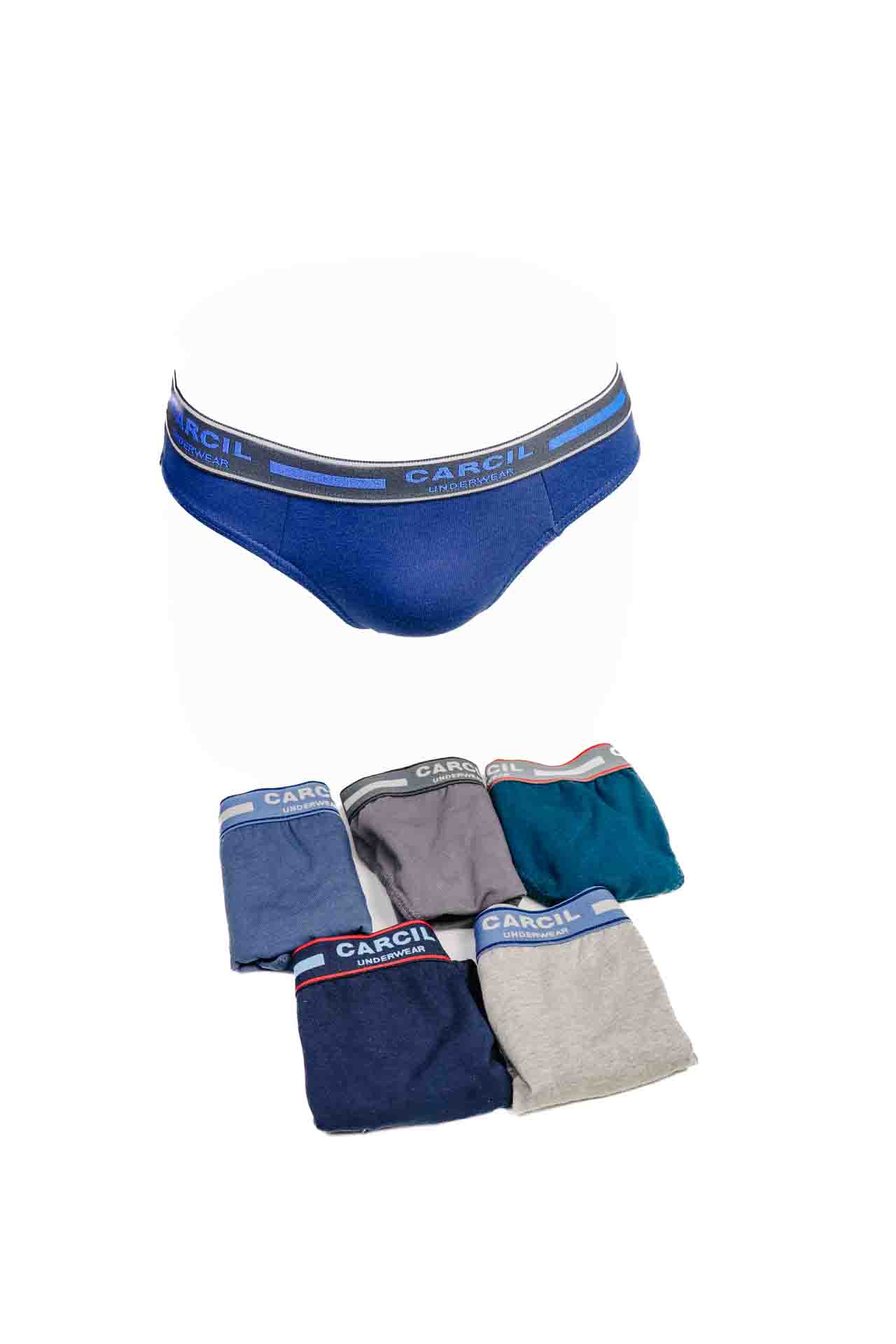 Conjunto de cuecas masculinas com faixa elástica CARCIL em várias cores