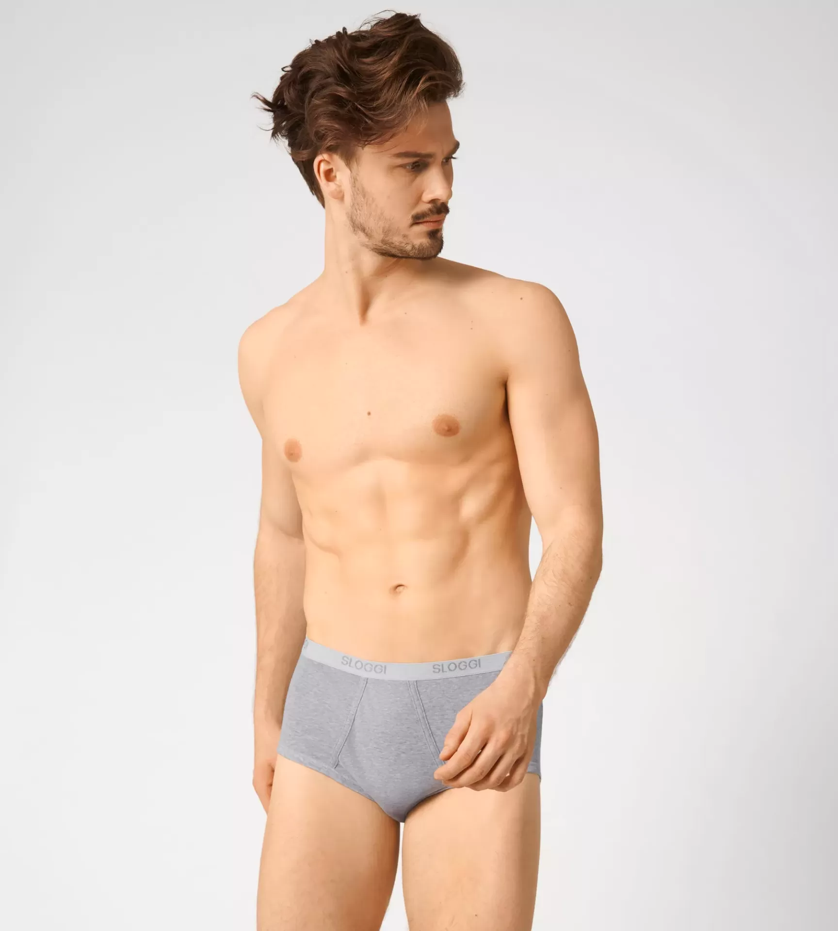 Cuecas cinzentas masculinas com cintura elástica cinza clara texto ARTHUR