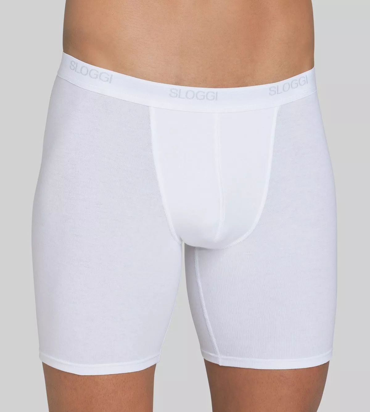 Cuecas boxer masculinas brancas com cintura elástica SLOGGI
