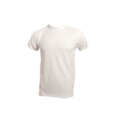 T-shirt branca de manga curta com gola redonda