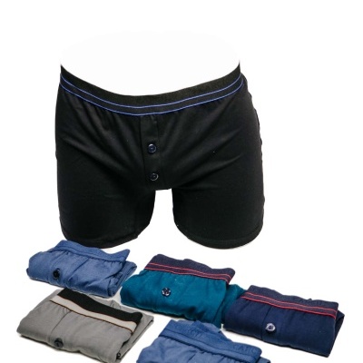 Calções de homem de algodão pretos e cinco pares dobrados em várias cores