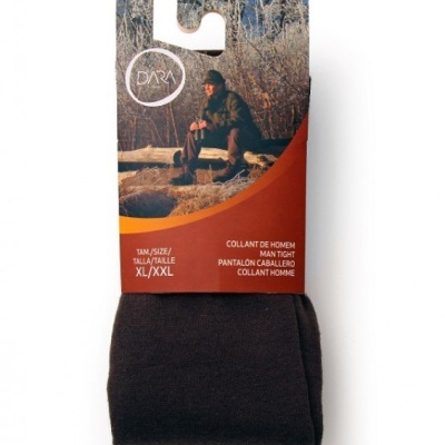 Collant de homem preto tamanho XL/XXL com embalagem da marca Dara e imagem de homem sentado.