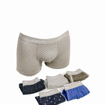 Conjunto de cuecas boxer masculinas várias cores e padrões com cintura elástica cinza