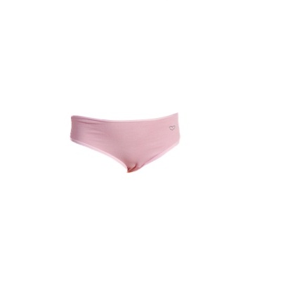 Cueca feminina rosa claro com coração de brilhantes