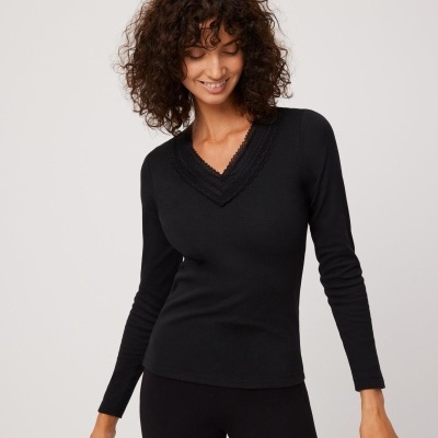 Camisola&#x20;t&#x00E9;rmica&#x20;com&#x20;manga&#x20;e&#x20;decote&#x20;em&#x20;bico&#x20;ysabel&#x20;mora&#x20;70009