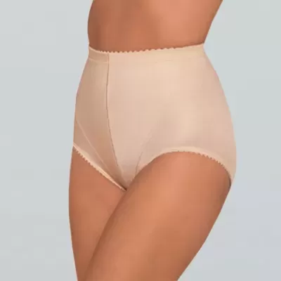 Cueca feminina cintura alta bege em fundo cinza claro
