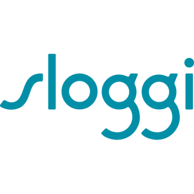 Logótipo azul da marca sloggi em fundo branco