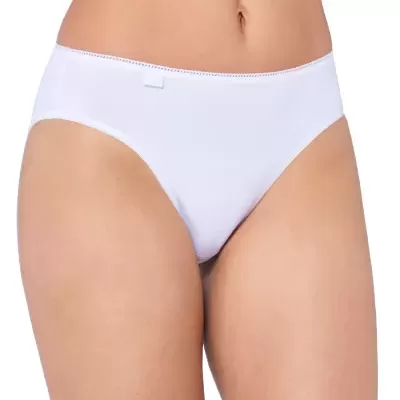 Cueca feminina branca lisa com laço
